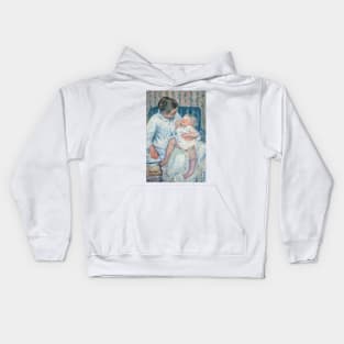 Mother About to Wash Her Sleepy Child by Mary Cassatt Kids Hoodie